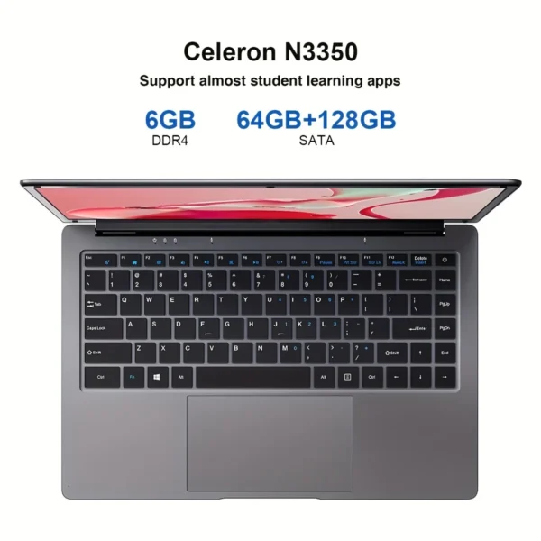 14 Inch Laptop Intel Celeron N3350 6GB RAM 64GB+128GB SSD Windows 10 - Image 3