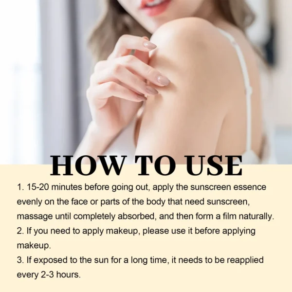 Sunscreen Serum Lasting UV Protector Anti-Sunburn Oil-Control Brightening Rejuvenating Skin Moisturize Body Care Sunblock Lotion - Image 6