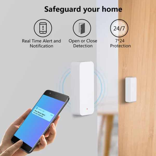 Tuya WiFi Zigbee Door Sensor Contact Sensor Open Closed Detector Smart Home Alarm Security Protection Work with Aleax Smart Life - Image 4