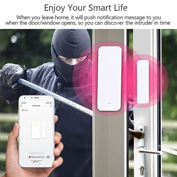 Tuya WiFi Zigbee Door Sensor Contact Sensor Open Closed Detector Smart Home Alarm Security Protection Work with Aleax Smart Life - Image 2