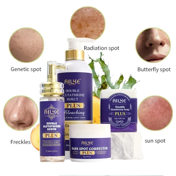 AILKE Whitening Serum, Anti Melanin, Wrinkles, Age, Organic Women Skin Care, With Glutathione, Aloe Vera, Vitamin C, 100ML - Image 5