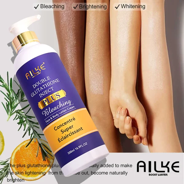 AILKE Whitening Serum, Anti Melanin, Wrinkles, Age, Organic Women Skin Care, With Glutathione, Aloe Vera, Vitamin C, 100ML - Image 3