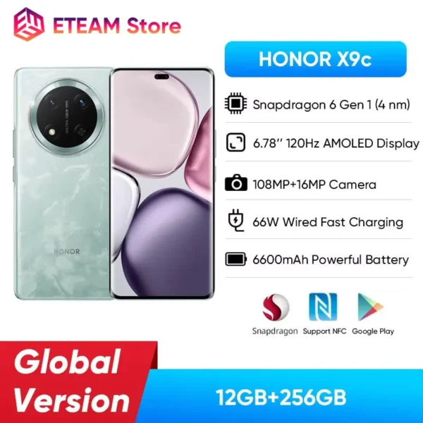 2024 Global Version HONOR X9c 5G Smart Phone Snapdragon 6 Gen 1 6,78" 120Hz AMOLED Display 108MP Batteria 6600mAh 2SIM Android14