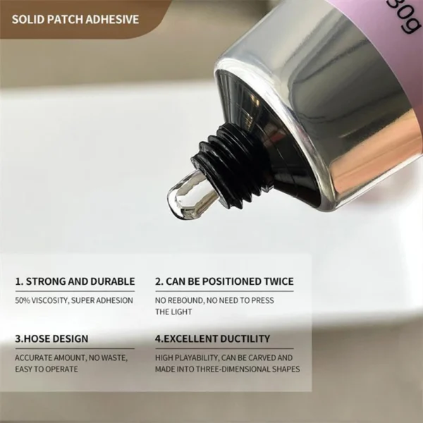 1PCS UV/LED Gel Nail Glue Crystal Clear Strong Adhesive For False Nails Rhinestone & Resin Gem Application Easy Removal - Image 3