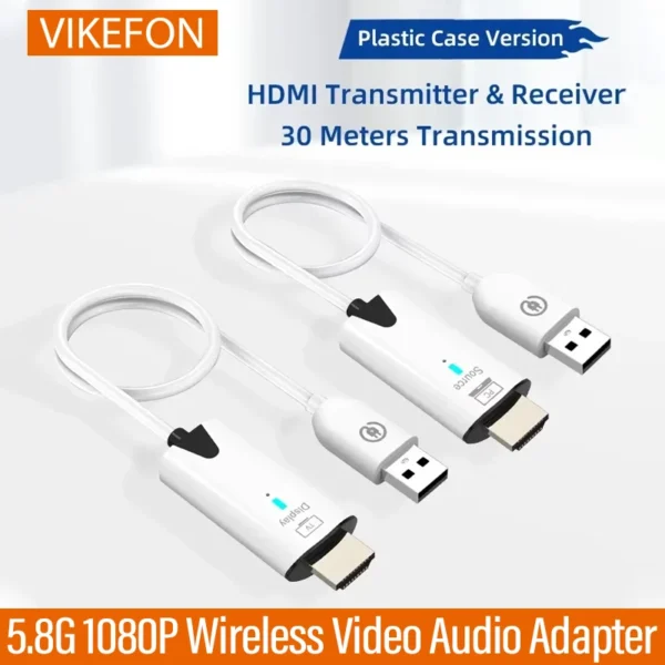 30m Wireless Transmission Video Transmitter and Receiver HDMI Extender Display Adapter Cable Screen Mirror for Camera PC To TV