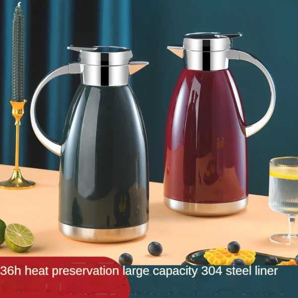 2300ML Double-Wall Stainless Steel Insulated Flask Vacuum Hot Water Thermos Jug Household Drinkware Kettle - Image 2