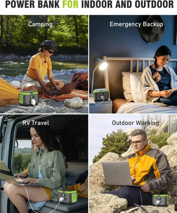 200W Portable Power Station 155Wh Solar Generator 42000mAh Power Bank with AC Outlet 110V, DC, USB QC3.0 for Outdoor Camping RV - Image 6