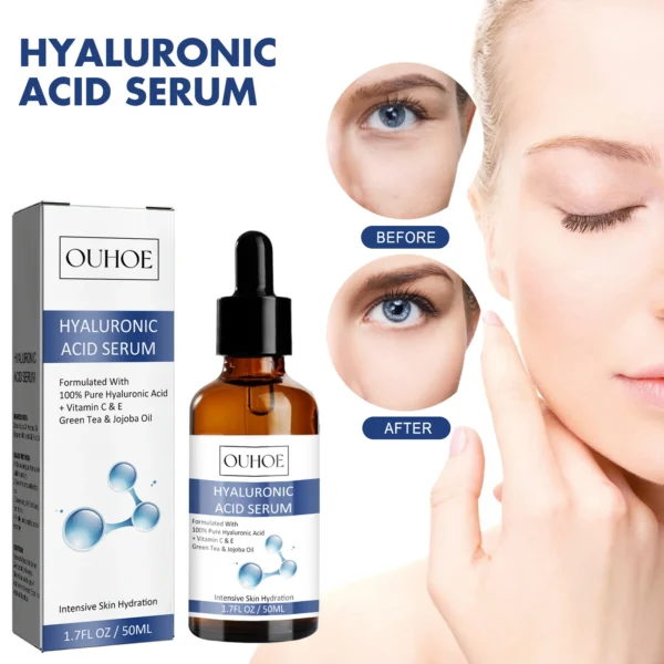 Ouhoe 50ml Hyaluronic Acid Anti Aging Face Serum Moisturizing Repair Redness Firming Facial Shrink Pores Skin Hydrating Serum - Image 3