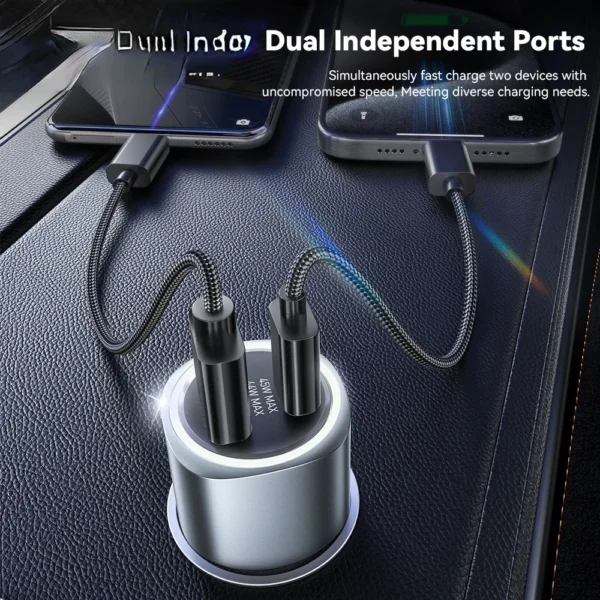 USB Car Charger 89W QC4.0 Fast Charging USB Type C Car Phone Charger For iPhone 15pro Oppo Huawei P60 Pro Car Charger - Image 4