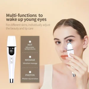 Anti-Aging Eye Massager with Heat & Vibration Portable Serum Infusion Device for Dark Circles & Puffiness