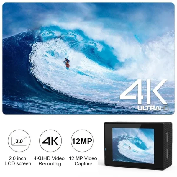4K Action Camera 1080P/30FPS WiFi 2.0" 170D Underwater Waterproof Helmet Video Recording Camera Sports Cameras Outdoor Mini Cam - Image 2