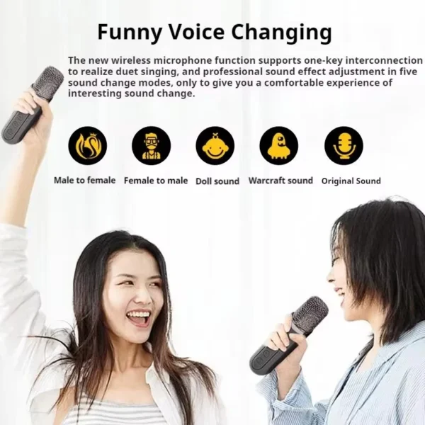 #Portable Dual Microphone Karaoke Machine for Adults Kids Speaker Home KTV System HIFI Stereo Bluetooth Mic for Home Party Gifts - Image 6