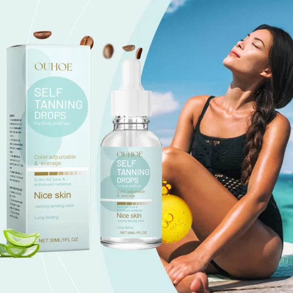 Self Tanning Drops Bronzed Sunless Solarium Sexy Suntan Sun UV Block Tanner Indoor Naturally Darken Face Body Beauty Essence Oil - Image 3
