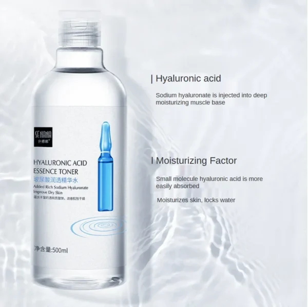 500ml Hyaluronic Acid Facial Essence Moisturizing Whiten Pore Shrink Anti-aging Freckle Anti Wrinkle VC Niacinamide Face Serum - Image 4