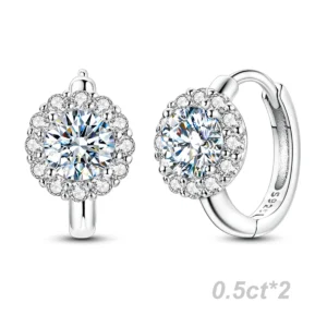 925 Sterling Silver Classic Moissanite Earrings Women Ear Stud Brilliant Diamond Wedding Engagement Earrings Lover Jewelry Gift