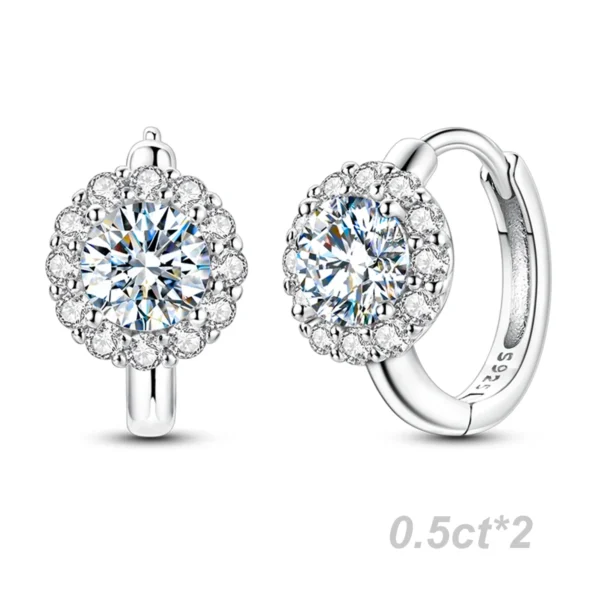 925 Sterling Silver Classic Moissanite Earrings Women Ear Stud Brilliant Diamond Wedding Engagement Earrings Lover Jewelry Gift