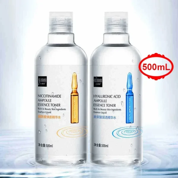 500ml Hyaluronic Acid Facial Essence Moisturizing Whiten Pore Shrink Anti-aging Freckle Anti Wrinkle VC Niacinamide Face Serum