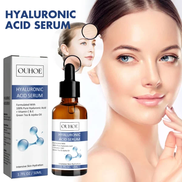 Ouhoe 50ml Hyaluronic Acid Anti Aging Face Serum Moisturizing Repair Redness Firming Facial Shrink Pores Skin Hydrating Serum - Image 2