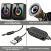 Computer Speakers PC Sound Box HIFI Stereo Microphone USB Wired Caixa De Som with LED Light For Desktop Computer - Image 5