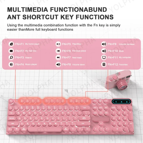 104Keys Wired Keyboard with RGB Backlit Breathing Light Gaming Wired Ergonomic Keyboard for Computer Laptop for PC Gamer Office - Image 4